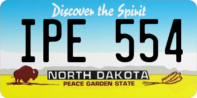 ND license plate IPE554