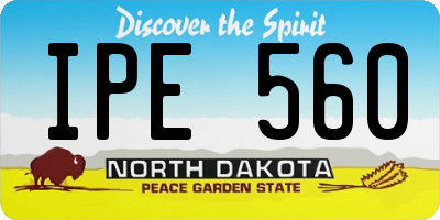 ND license plate IPE560