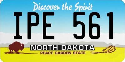 ND license plate IPE561