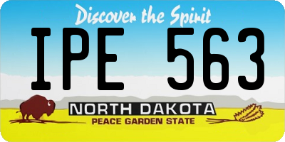 ND license plate IPE563