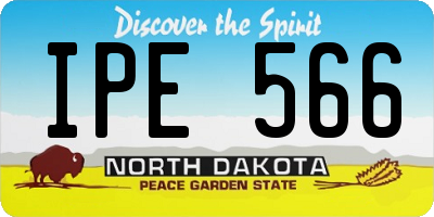 ND license plate IPE566