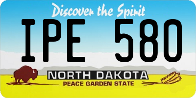 ND license plate IPE580