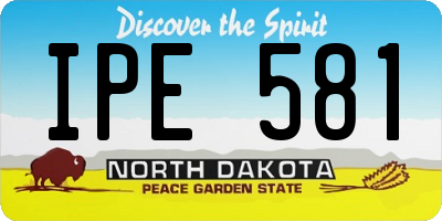 ND license plate IPE581