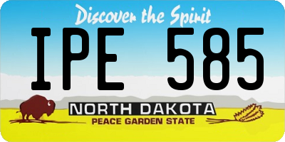 ND license plate IPE585