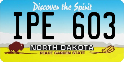ND license plate IPE603