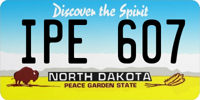 ND license plate IPE607