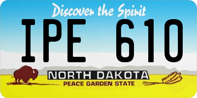 ND license plate IPE610