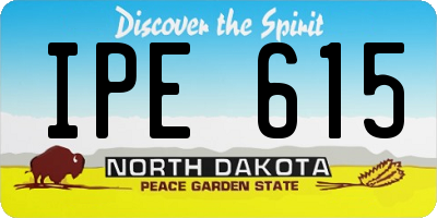 ND license plate IPE615