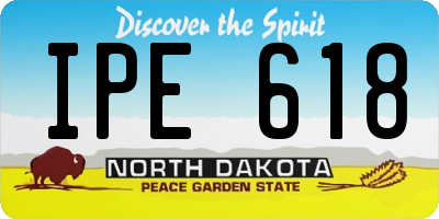 ND license plate IPE618