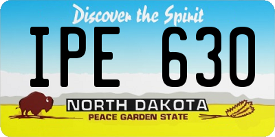 ND license plate IPE630
