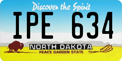 ND license plate IPE634