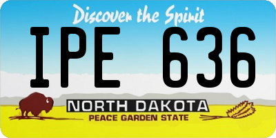 ND license plate IPE636