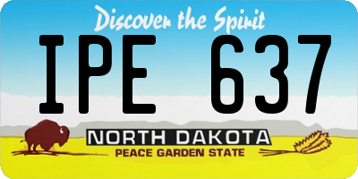 ND license plate IPE637
