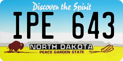 ND license plate IPE643