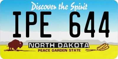 ND license plate IPE644