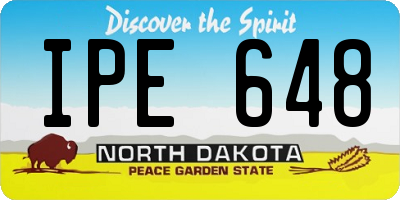 ND license plate IPE648