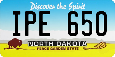 ND license plate IPE650