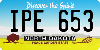 ND license plate IPE653