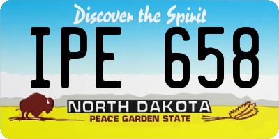 ND license plate IPE658