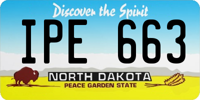 ND license plate IPE663