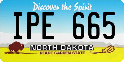 ND license plate IPE665