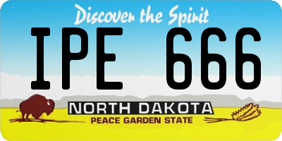 ND license plate IPE666