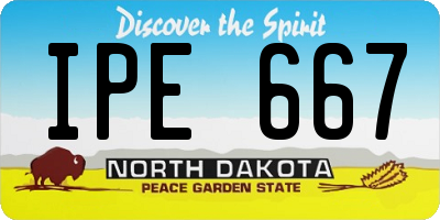 ND license plate IPE667