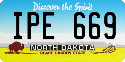 ND license plate IPE669