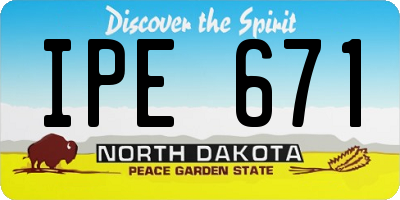 ND license plate IPE671