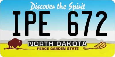 ND license plate IPE672