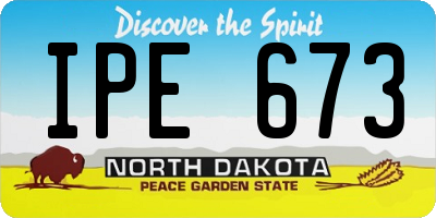 ND license plate IPE673