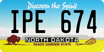 ND license plate IPE674