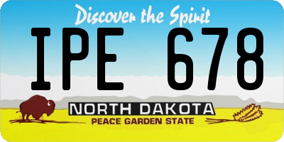 ND license plate IPE678