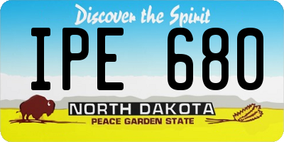 ND license plate IPE680