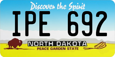 ND license plate IPE692