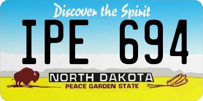 ND license plate IPE694