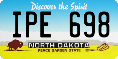 ND license plate IPE698
