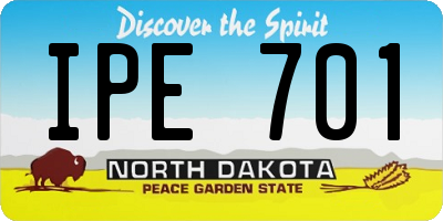 ND license plate IPE701