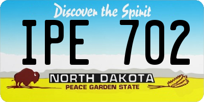 ND license plate IPE702