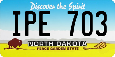 ND license plate IPE703