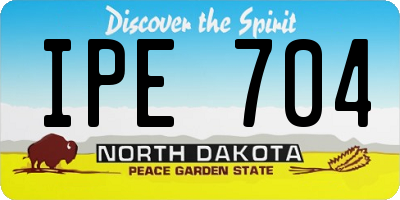 ND license plate IPE704