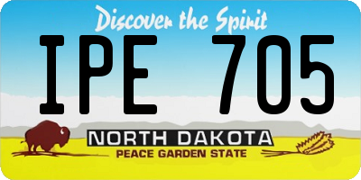 ND license plate IPE705