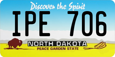 ND license plate IPE706