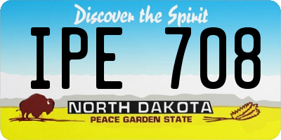 ND license plate IPE708