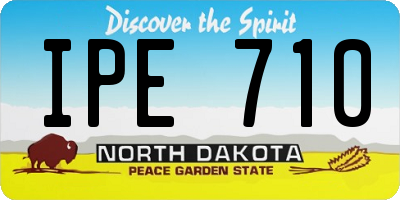 ND license plate IPE710