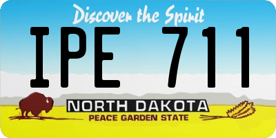 ND license plate IPE711