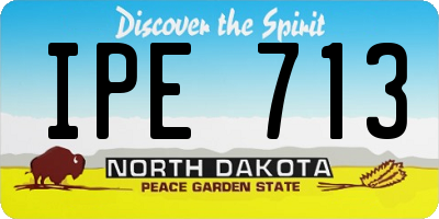 ND license plate IPE713