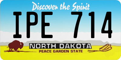 ND license plate IPE714
