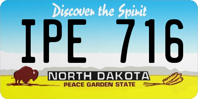 ND license plate IPE716