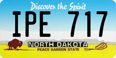 ND license plate IPE717